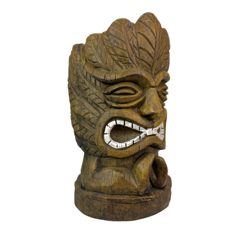 Things2die4 Tiki Planter 17 in Brown Magnesium Oxide Distressed Freestanding Additional image