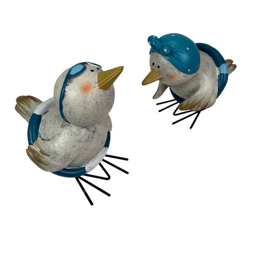 Beach Bird Collectible Figurines Set of 2 Resin Coastal Tabletop Decor 4.5in Main image