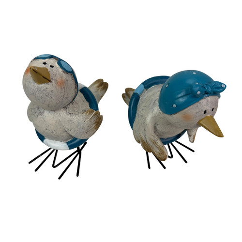 Beach Bird Collectible Figurines Set of 2 Resin Coastal Tabletop Decor 4.5in Additional image