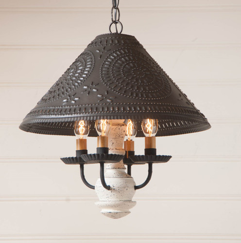 Wooden Homespun Shade Light in Vintage White Additional image