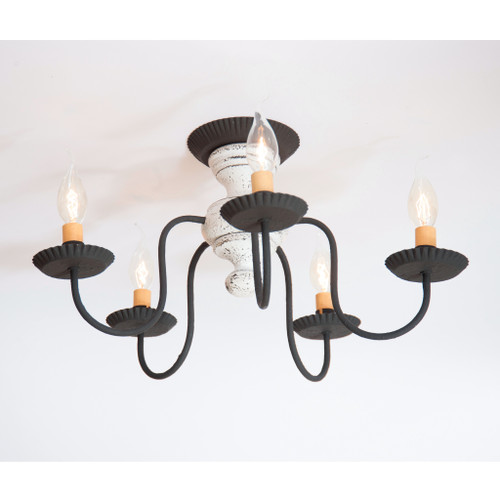 Irvin's Country Tinware Thorndale Ceiling Light in Vintage White Additional image