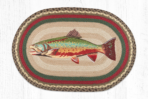 Earth Rugs OP-244 Trout Oval Patch 20" x 30" Main image