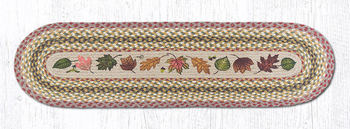Earth Rugs OP-24 Autumn Leaves Oval Patch Runner 13" x 48" Main image