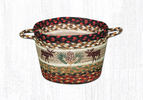 Earth Rugs UBP-19 Moose / Pinecone Printed Utility Basket 9" x 7" Main image