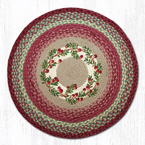 Earth Rugs RP-390 Cranberries Round Patch 27" x 27" Main image