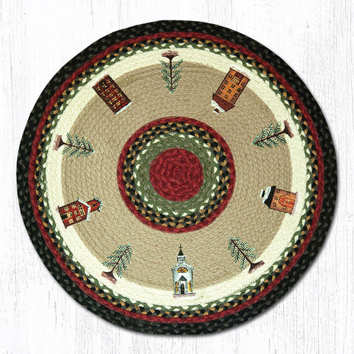 Earth Rugs RP-338 Winter Village Round Patch 27" x 27" Main image