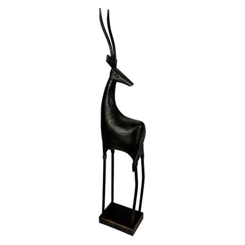 Gazelle Statue Abstract Bronze Metal Sculpture 31 in Tall Floor Decor Main image