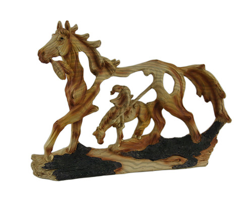 End of the Trail Classic Western Wood Look Statue Main image