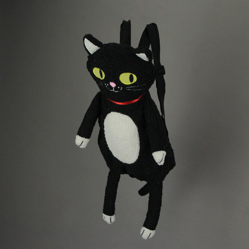 Cute Furry Plush Black Cat Mini Backpack Stuffed Animal Shoulder Fashion Bag Additional image