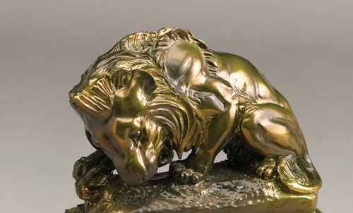 AA Importing Lion and Snack Clock, Bronze Finish Additional image
