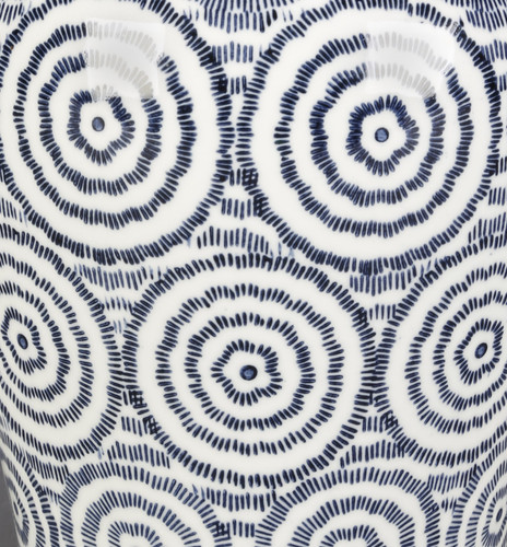AA Importing Blue and White Circles 10" Ginger Jar with Lid Additional image