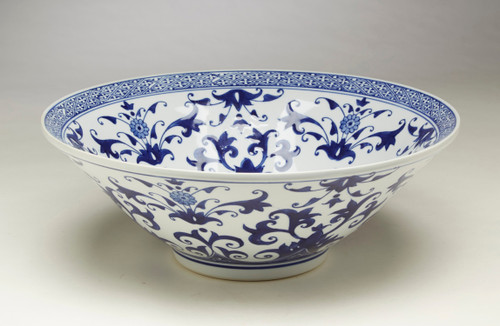 AA Importing 59817 16 Inch Blue & White Bowl Main image