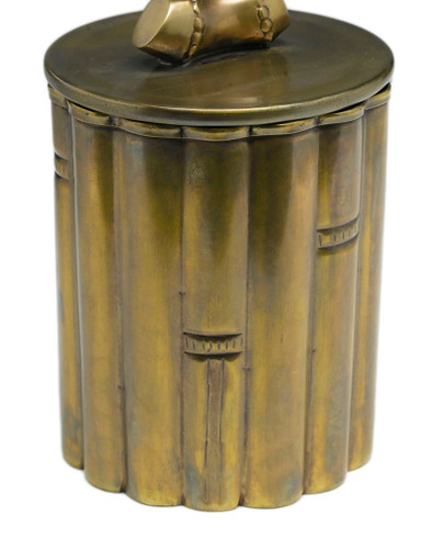 7 Inch Tall Brass Bamboo Design Box With Lid Additional image