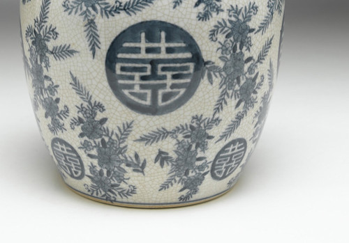 AA Importing 59761 Blue And White Round Jar With Lid Additional image