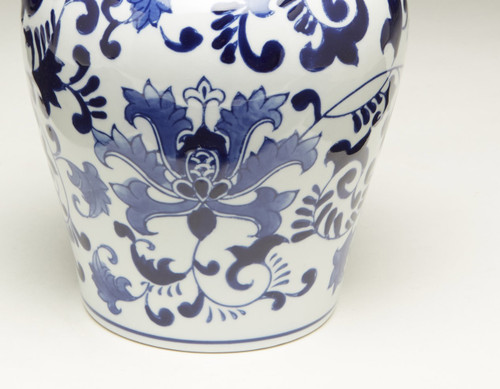 AA Importing 59777 10 Inch Blue And White Ginger Jar Additional image