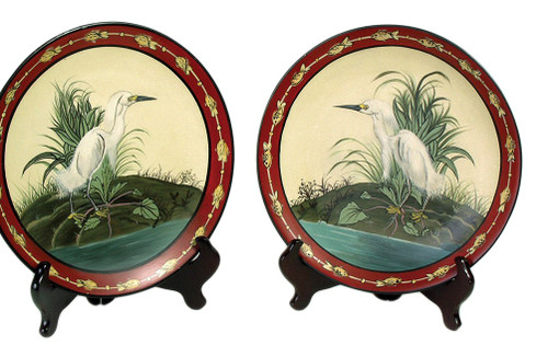 Pair of 10 Inch Diameter Heron Decorative Plates Additional image