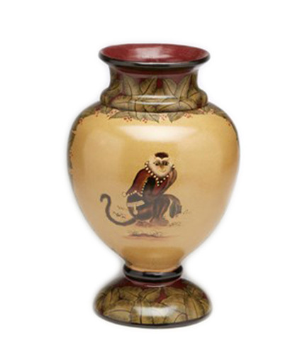 8 Inch Tall Monkey Vase Hand Painted Main image