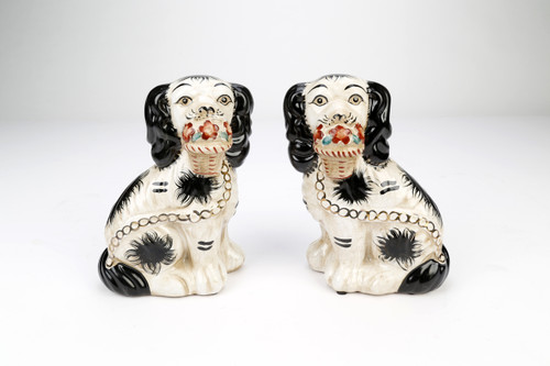 AAI Black and White Dogs with Flower Baskets, Set of 2 Main image