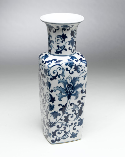 AA Importing 59702 Square Blue And White Vase Main image