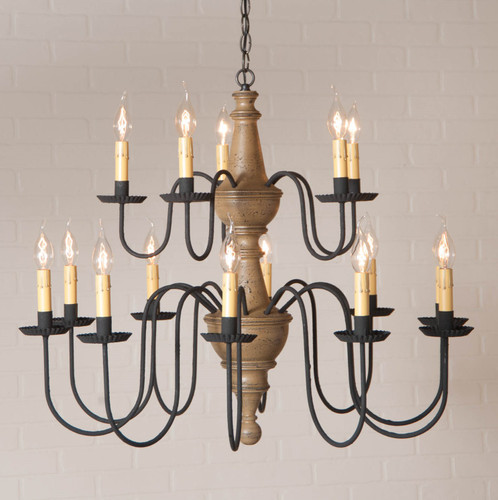 Harrison Two Tier Chandelier in Pearwood Additional image