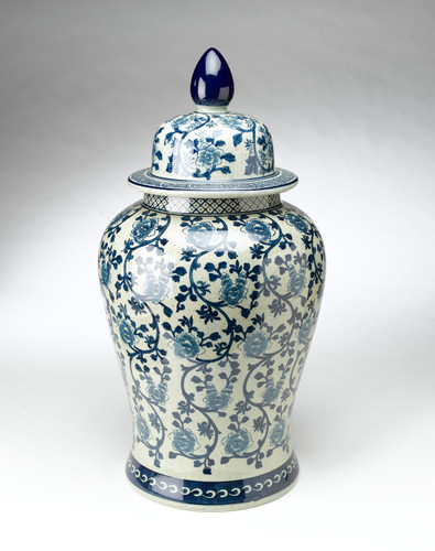 AA Importing 59707 24 Inch Antiqued Pale Green And Blue Jar With Lid Main image