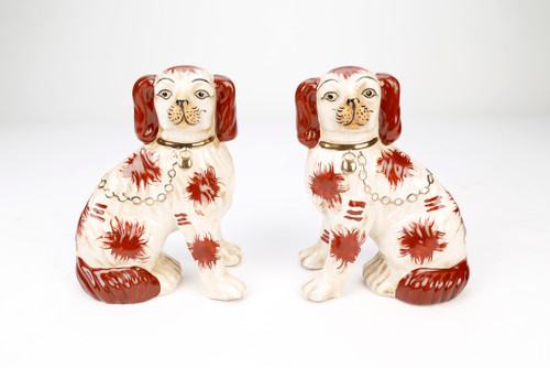 AAI Rust Brown and White Staffordshire Spaniels, Set of 2 Main image