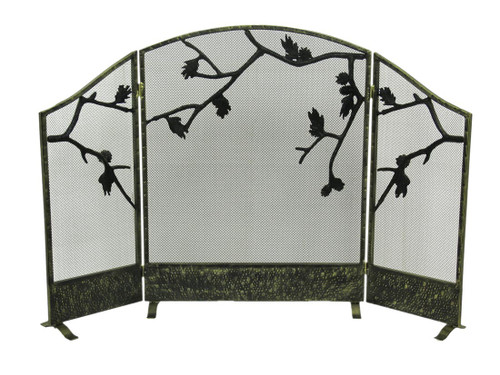 Weathered Brown Lodge Style Pinecone Fireplace Screen Additional image