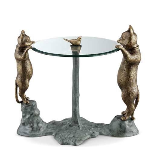SPI Home Curious Cats End Table 18.0" x 22.5" x 18.0" 18.20 lbs. Aluminum Main image