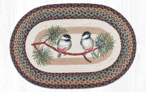 Earth Rugs OP-81 Chickadee Oval Patch 20" x 30" Main image