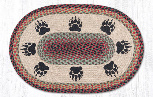 Earth Rugs OP-81 Bear Paw Oval Patch 20" x 30" Main image