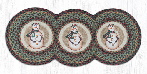 Earth Rugs TCP-81 Moon & Star Snowman Printed Tri Circle Runner 15" x 36" Main image