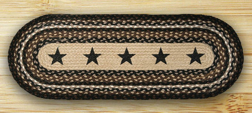 Earth Rugs OP-313 Black Stars Oval Patch 2 Feet x 8 Feet Main image