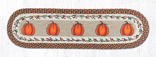 Earth Rugs OP-222 Harvest Pumpkin Oval Patch Runner 13" x 48" Main image