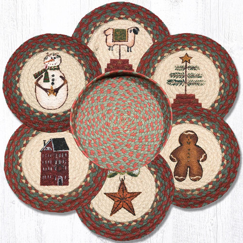 Earth Rugs TNB-1120 Winter Trivets in a Basket 10" x 10" Main image
