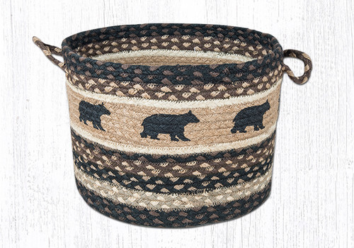 Earth Rugs UBP-313 Black Bear Printed Utility Basket 13 Inch X 9 Inch Main image