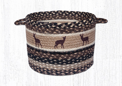 Earth Rugs UBP-518 Deer Silhouettes Printed Utility Basket 13 Inch X 9 Inch Main image