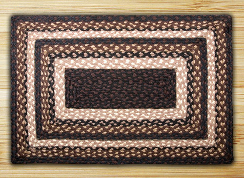 Earth Rugs RC-313 Mocha / Frappuccino Rectangle Braided Rug 5 Feet x 8 Feet Main image