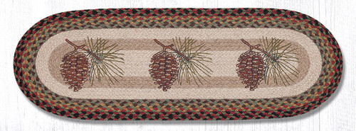 Earth Rugs OP-81 Pinecone Oval Table Runner 13" x 36" Main image