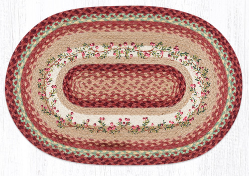 Earth Rugs OP-390 Cranberries Oval Patch 20" x 30" Main image
