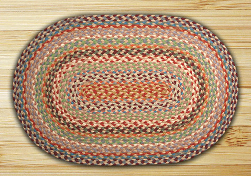 Earth Rugs C-328 Multi 1 Oval Braided Rug 3 Feet x 5 Feet Main image