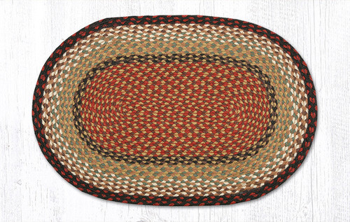 Earth Rugs C-19 Burgundy / Mustard Oval Braided Rug 20" x 30" Main image