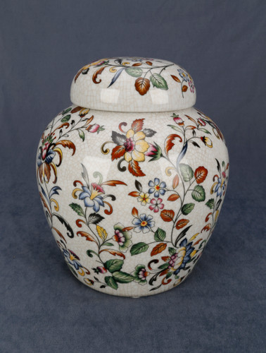 AA Importing 10" Jar with Lid, Floral Design Main image