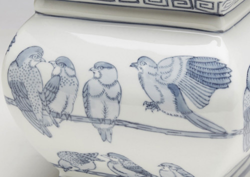 AA Importing 59835 Square Blue And White Planter Additional image