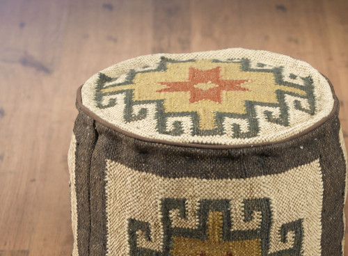 AA Importing 48842 Round Kilim Pouf Additional image