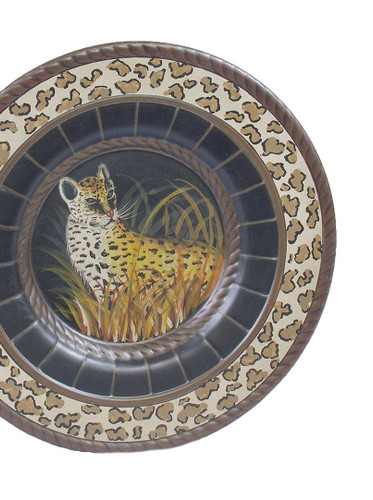 15 Inch Diameter Hand Painted Cheetah Decorative Plate Additional image