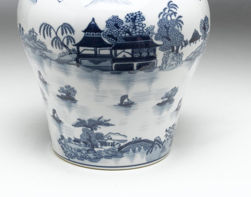 AA Importing 59739 Blue And White Ginger Jar With Lid Additional image