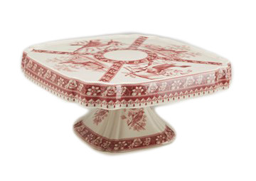 8 1/4 Inch Diameter Red And White Cake Plate Main image