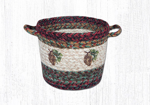 Earth Rugs UBP 9-81 Pinecone Printed Utility Basket 9" x 7" Main image