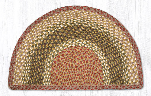 Earth Rugs SC-24 Olive / Burgundy / Gray Small Rug Slice 18" x 29" Main image