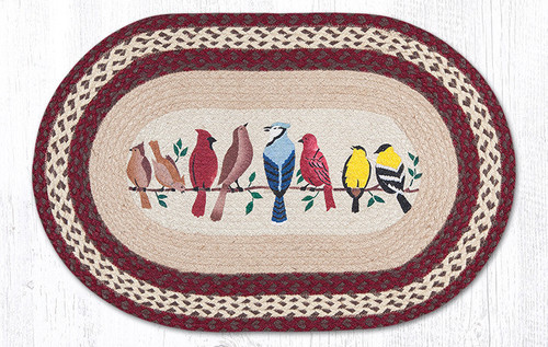 Earth Rugs OP-501 Birds on a Wire Oval Patch 20" x 30" Main image